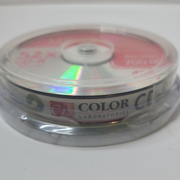 New Color Laboratories CD-R 52x 80min 700MB 10-pack Sealed - Mini Spindle - Picture 2 of 7